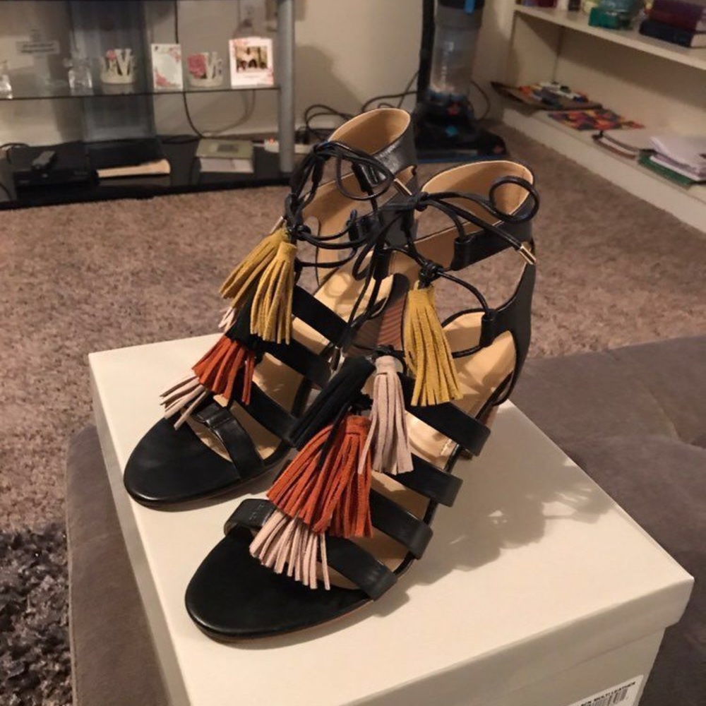 marc fisher suede tassel sandals